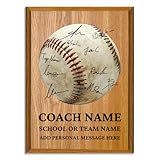 Personalized Baseball Coach Plaque – Custom Baseball Coach Gift with Team Signatures – Baseball Trophy and Award for Coach Appreciation – Best Coach Gift for Men and Women (Baseball, 9" x 12")