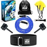 3 Ways to Use Swim Tether Stationary Swimming Equipment Kit,Swim Training Belt,Swim Belt for Adults,Women Kids Swimming Resistance Belt,Ankle Bands,Parachute,Swim Trainer,Bungee Cords, Static Harness