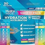 HydroMATE Electrolyte Powder Variety Pack Hydration Packets Low Sugar 30 Count