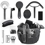 inoreal Horse Grooming Kit 12 Pieces Set – Complete Horse Brushes & Care Supplies Set with Organizer Tote Bag, Equine Coat Grooming Tools, Tack Room Equipment & Gifts for Horse Owners & Lovers