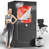 SPIEEK Portable Sauna Box, Personal Steam Sauna for Home with Steamer, Remote Control, Folding Chair and Mat, Portable Steam Sauna Tent, Home Spa for Relaxation