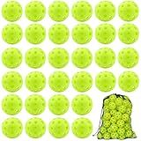 SAYAYA 50 Pack Outdoor Pickleball Balls Premium High Elasticity 40-Hole Pickleballs with Mesh Bag for Beginners, Advanced Players, Balanced, High Bounce True Flight, Tournament Play, Family Fun