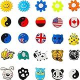 Chalyna 25 Pieces Tennis Racket Vibration Dampeners Silicone Tennis Dampeners Cartoon Vibration Dampeners for Tennis Racket Racquetball