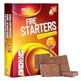 Fire Starter Squares, 160 pcs - Charcoal Fire Starters for Campfires, Grill, Outdoor Pit, Fireplace, Wood Stove, BBQ - Firestarter Sticks, Water Resistant & Odorless - Camping Accessories Essentials