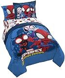 Jay Franco Marvel Spidey and His Amazing Friends Team Spidey 7 Piece Full Size Bed Set - Includes Comforter & Sheet Set Bedding - Super Soft Fade Resistant Microfiber (Official Marvel Product)