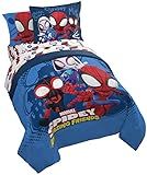 Jay Franco Marvel Spidey and His Amazing Friends Team Spidey 7 Piece Full Size Bed Set - Includes Comforter & Sheet Set Bedding - Super Soft Fade Resistant Microfiber (Official Marvel Product)