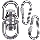 SELEWARE Heavy Duty Bearing Swing Swivel, 360° Rotational Hanging Accessory with 2 Quick Connect Buckles, Ideal for Tree Swing, Hammock Chair, Yoga, Kids Tire Swivel, Heavy Bag Swivel, 1200LB Capacity