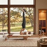 Pilates Reformer, Home Gym Equipment for Women & Adults,Foldable Machine with Dual Resistance Springs & Cords, Quiet Smooth Gliding Pilates Bed for Core Training
