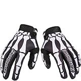 EXCEREY Skeleton Cool Motorcycle Bicycle Full Finger Off-Road Racing Gloves Outdoor Sports for Men Women & Mountaineering (Black, M)