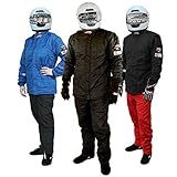 PROFOX-103 Black Pants Auto Racing Fire Resistant Single Layer SFI 3.2A/1 Fire Racing Suit (Pants only, Black, Large)