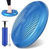 Special Supplies Stability Cushion Balance Pad for Core Strength Trainer and Flexibility, Tactile Sensory Disc for Standing or Sitting, Soft Molded Spike Surface, Includes Air Pump (Blue)