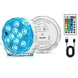 Seaponer Rechargeable Boat Lights - IPX8 Waterproof LED Lights with Remote, RGB Multi 25 Colors, for Deck Courtesy Interior Lights, Fishing Kayak Duck Jon Bass Boat, 2 Pack