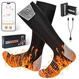 ChieAdt Heated Socks for Men Women with APP Control 8000mAh Battery Rechargeable Electric Sock 4 Heating Level Washable Winter Foot Warmer for Hunting Outdoor Work Ski Hiking Fishing XL