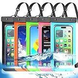 Famoby Up to 8.3" 5 Pack Multicolor Universal Waterproof Phone Pouch, Phone Waterproof Case Dry Bag,Protection Level: IP68,Outdoor Sports for Apple iPhone,Samsung,and More,Black,Blue,Pink,Orange,Green