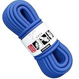X XBEN Rock Climbing Rope, Static UIAA Mountain Climb Ropes, 10.5MM 32FT Blue Mountaineering Climbing Gear for Rescue, Hiking, Outdoor and Indoor