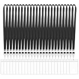 24 Pack Id Badge Lanyards with Waterproof Badge Holders, Black