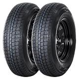 GarveeTech 2-Pack Trailer Tire On Rim ST205/75D14 Trailer Tires and Wheels 5 Lug on 4.5 in PCD Trailer Tires with 14 in Rims Load Range C 6PR Black