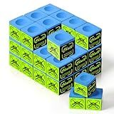 SYNCSHOT 10A Nano Pool Cue Chalk: Professional Billiard Cue Chalk with Low Dust, Reduces Miscues Billiard Pool Table Accessories for Tournament & Home Use (12/36 Cubes, Blue/Teal/Red) (12, Blue)