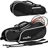 Athletico 6 Racquet Tennis Bag | Padded to Protect Rackets & Lightweight | Professional or Beginner Tennis Players | Unisex Design for Men, Women, Youth and Adults (Black)