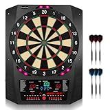 Electronic Dartboard, Electric Soft Tip Dart Boards for Adults with Heckler and Lights Effects, Digital Dart Boards with 6 Darts, 100 Soft Tips