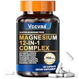 Magnesium Complex 700mg | 12-in-1 High Absorption Supplement | Glycinate, Citrate, Malate, Taurate & More | Sleep Support, Muscle Cramp Relief, Stress, Heart & Nerve Health | 120 Vegan Capsules