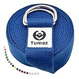 Tumaz Yoga Strap/Stretch Bands [15+ Colors, 6/8/10 Feet Options] with Extra Safe Adjustable D-Ring Buckle, Durable and Comfy Delicate Texture - Best for Daily Stretching, Physical Therapy, Fitness