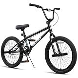 cubsala Echo 20 Inch Beginner BMX Bike for Boys Girls, Black & Black