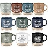 Didaey 10 Pcs Team Gift for Employee Bulk Inspirational Ceramic Coffee Mug 13 oz Thank You Mug Team Building Nurse Graduation Gift for Women Cna Week Coworker Teacher Volunteer Staff Office, 10 Colors