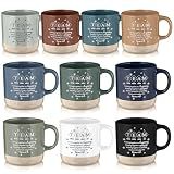 Didaey 10 Pcs Team Gift for Employee Bulk Inspirational Ceramic Coffee Mug 13 oz Thank You Mug Team Building Nurse Back to School Gift for Teacher Women Men Coworker Volunteer Staff Office, 10 Colors