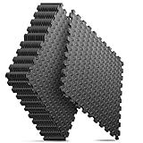 Home Gym Mat, Puzzle Exercise Mat, EVA Interlocking Foam Floor Tiles for Home Workout Equipment and Kids' Play Areas - Black, 24 in x 24 in x ½ in - 12 Tiles (Black, 12 Pack, 48 SQ FT)