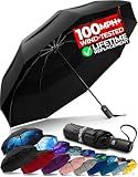 TUMELLA Strongest Windproof Travel Umbrella (Compact, 100MPH Wind-Tested)
