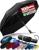 TUMELLA Strongest Windproof Travel Umbrella (Compact, 100MPH Wind-Tested)