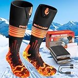 Heated Socks for Men Women, Upgraded Rechargeable Electric Heated Socks with 4 Heating Levels, Battery Operated Heated Socks Washable Warm Socks for Outdoor Working Hunting Camping Hiking Skiing