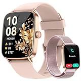 Smart Watch for Women, 1.85" HD Smartwatch Compatible iPhone/Samsung/Android (Answer/Make Calls), 100+ Sport Modes Fitness Tracker with Heart Rate/Sleep/SpO2 Monitor, IP68 Waterproof, with 2 Bands