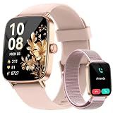 Smart Watch for Women, 1.85" HD Smartwatch Compatible iPhone/Samsung/Android (Answer/Make Calls), 100+ Sport Modes Fitness Tracker with Heart Rate/Sleep/SpO2 Monitor, IP68 Waterproof, with 2 Bands