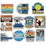 MAIANEY Water Polo Sticker Pack 12pcs – Funny Water Polo Stickers for Players Fans Coaches, Sports Humor Vinyl Decals for Laptop Water Bottle Gear Bag, Athletic Motivational Sticker Set 3x3 Inch