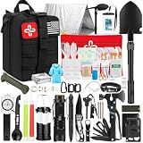 Survival Kit, 250Pcs Survival Gear First Aid Kit with Molle System Compatible Bag and Emergency Tent, Emergency Kit for Earthquake, Outdoor Adventure, Hiking, Hunting, Gifts for Men Women