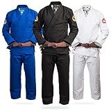 Gold BJJ Calavera Jiu Jitsu Gi - Ultra Strong Gold Weave Premium Kimono - IBJJF Competition Approved Uniform (Black, A2L)