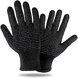 Teenitor Heat Resistant Glove With Silicone Bumps For Hair Iron Tool, Professional Heat Gloves For Heat Press, Heat Protectant Gloves For Hair Styling, Black