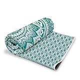 Alissgorat Yoga Towel,Absorbent Yoga Mat Towel for Hot Yoga Non Slip,Stylish Prints,Ideal for Workouts,Hot Yoga,Bikram,Pilates Equipment,72 x 27 in,Green Mandala