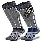 Cirorld Merino Wool Ski Socks Women Men,2 Pairs Knee High Winter Warm Skiing Socks Performance Thermal Snowboarding Socks