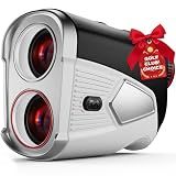 Upgraded 0.5 Second Easily Lock on a Pin Golf Rangefinder with Slope 2X HD Bright LCD, 1500 Yards Range Finder for Golf/Hunting, 7X Magnification with Flag Pole Locking Vibration, Golf Gifts for Men