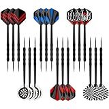 Accmor Metal Tip Darts, Steel Tip Darts, 14 Grams Professional Metal Darts, Darts Metal Tip Set, Metal Darts for Dartboard, 18 pcs ﻿