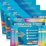 HydroMATE Electrolyte Powder Variety Pack Bulk Hydration Packets Low Sugar 90 Count