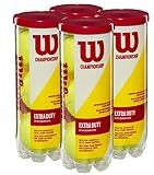 Wilson Championship Extra Duty Tennis Ball – 4 Pack | Pressurized Balls with Seal Design | Highly Elastic, Ideal for Training & Matches - Yellow