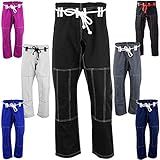 AKRON BJJ Gi Pants Brazilian Jiu Jitsu Gi Martial Arts MMA Grappling Kimono New (Black-White, A1)