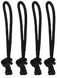 Santa Barbara Surfing SBS - Leash String Cord for Surfboard, Longboard and SUP - 4 Pack (Black)