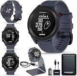Garmin Approach S12 Golf Watch, Preloaded, 42k CourseView Maps, Scorekeeping Functionality, Uploads Scores to Garmin Golf App, Sunlight Readable Display - Signature Stand Power Bundle