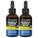 Muscle Force Strength and Endurance Spray Formula, 2 Bottle Pack, 175mg Proprietary Growth Formula, 2oz Per Bottle