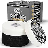 Bighorn Athletics Finger Tape, 0.3-Inch x 45-Feet, 8 Rolls, Black/White